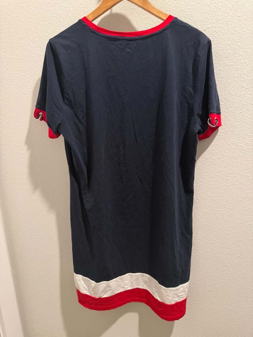 Tommy Hilfiger Navy Blue Colorblock Short Sleeve T-Shirt Dress Size XL - Picture 5 of 5
